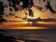 Solnedgång över Karibiska Sjön